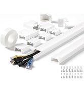 220in Wall Cord Hider Kit, LZEOY Large Capacity Wire Hider for Cords, White Cable Cover Wall Kit,...
