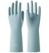 wahoo PVC Dishwashing Cleaning Gloves, Reusable Unlined Kitchen Gloves, Non-Slip, Medium