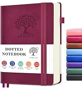 PERCUN Dotted Journal Notebook for Men & Women, 160 Pages Dot Grid notebook for Note Taking, Bull...