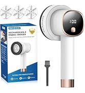 Smyeviva Rechargeable Fabric Shaver for Clothes: 6-Leaf Blades & 3 Speeds to Remove Pilling, Fuzz...