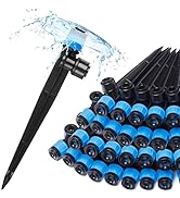 Carpathen 30pcs Drip Irrigation Emitters - 1/4" Drip Irrigation System Push-to-Connect - Adjustab...
