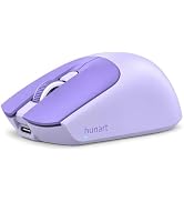 hunart H9 40g Compact Wireless Mouse,Bluetooth & 2.4GHz,Rechargeable,Purple | Two Ways to Connect...