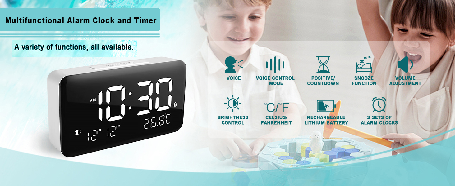 Multi functional alarm clock and timer