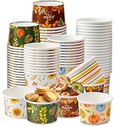 Nihuecne 50 Pcs 9 oz Fall Themed Disposable Dessert Bowls, Thanksgiving Snack Bowls Autumn Themed...