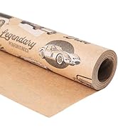 Ulmasinn Kraft Birthday Wrapping Paper Roll - 17 Inches X 33 Feet - for Boys Girls Kids Retro Cla...