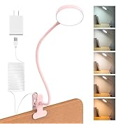 LiFMIRA Desk Lamp Clip on Light 8W 66 LED Reading Light for Bed, 5 Colors 10 Dimming Levels, Eye ...