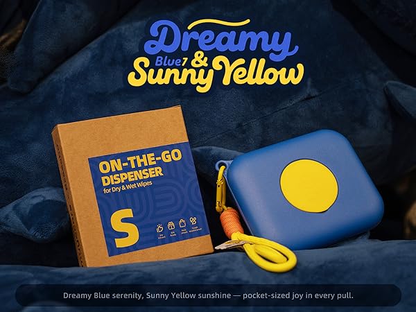 Mini wipe case Dreamy Blue & Sunny Yellow