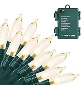 LOENDE 18ft 50 LED Battery Operated Christmas Lights, 8 Modes with Timer - Waterproof for Indoor ...