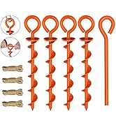 Eurmax USA Canopy Stakes Dog Tie Out Stakes Corkscrew Shape Steel Trampoline Stakes with Iron Rod...