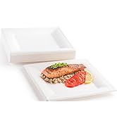 brheez Disposable Plates and Bowls Paper Alternative Heavy Duty 100% Natural Plant Fiber