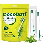 COCOBURI Disposable Mini Travel Toothbrushes,Prepasted On-The-Go Whitening Toothbrushes,Individua...