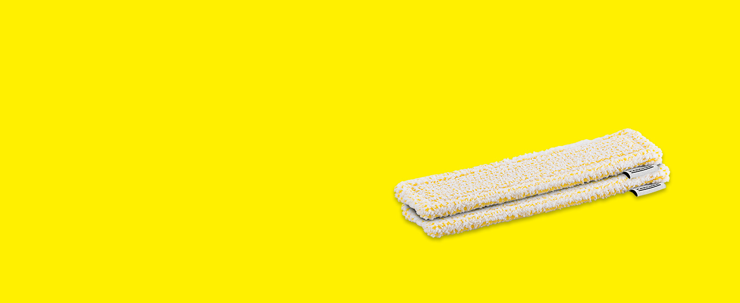 Yellow and white microfiber pads in front of yellow background