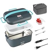 PHIWILLS 100W Electric Lunch Box 1.8L Container with PP Lid, 12V/24V/110V Food Warmer Heater for ...