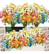 Uieke 12PCS Artificial Fake Flowers, Daisy Mums Fall Flowers Outdoor UV Resistant No Fade Greener...