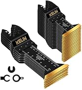 KELIN 24 PCS Extra Long Titanium Oscillating Saw Blades Kit, Oscillating Multitool Blades for Met...