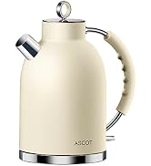 Electric Kettle ASCOT, Tea Kettle Hot Water Kettle Stainless Steel Kettle 1.6L 1500W Retro Tea He...