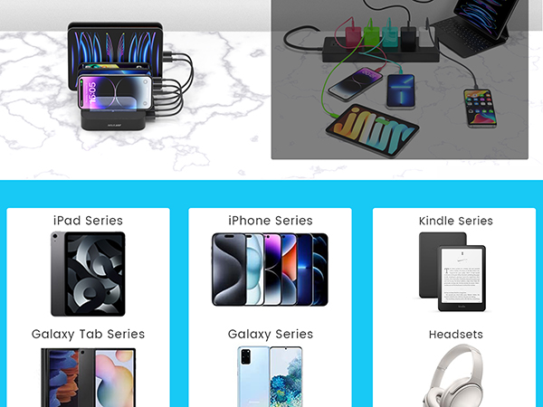 Multi charging station black