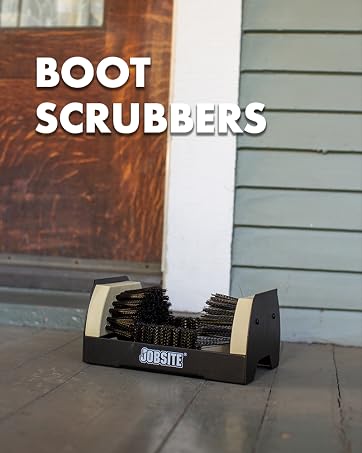 A boot scrubber near a front door