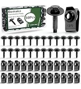 Bemaka 50Pcs M6-1.0 Automotive Body Bolt & U-Nut Clips Kit, Multipurpose Fender Bolts Body Fasten...