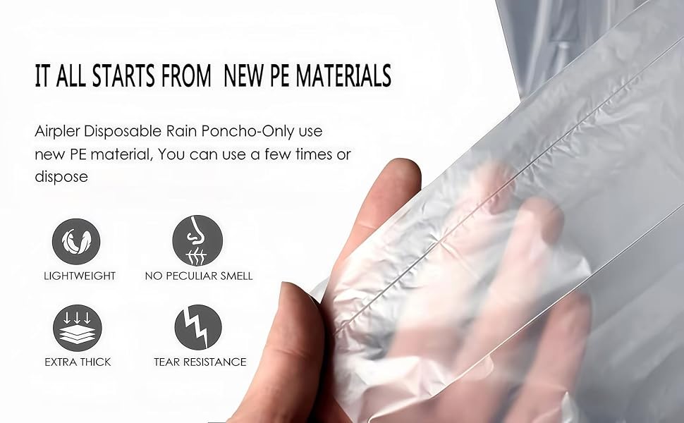 rain poncho Disposable Emergency raincoats Clear long sleeves