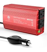 BESTEK Power Inverter DC 12V to AC 110V - 300W Car Plug Adapter Outlet with 4.8A Dual USB Fast Ch...