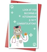 hvdler Funny Veterinarian Graduation Card for Men Women, Rude Congratulations Card for Vet School...