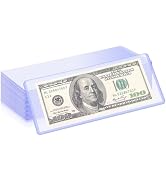 Enpoint 25 Pack Clear Currency Sleeves - Heavy Duty Dollar Bill Sleeves 6.9x2.9, Waterproof Money...
