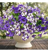 Rowfad 18 Pcs Artificial Fake Pansy Flowers for Outdoor, Faux UV Resistant Silk Pansies Flowers f...