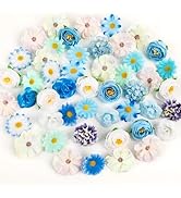 ATTGREAT Fake Flower Heads Small Silk Flower Bulk Mini Artificial Daisy Roses Buds 3D Faux Floral...