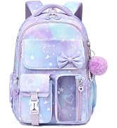ASKSKY Girls Backpack, School Backpack for Girls, Cute Bow Kids Bookbag for Grils Children Teens ...