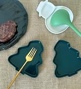 Ceramic Spoon Rest for Stove Top, Christmas Tree Cute Spoon Rest for Kitchen Counter, Cooking Spo...