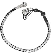 Biker Whip 42" Motorcycle Get Back Whip, Handlebar Accessories for motorbike, Genuine Leather Whi...