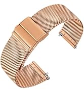 ANNEFIT Mesh Metal Watch Band, 316L Stainless Steel Watch Strap, Quick Release Replacement Bracel...
