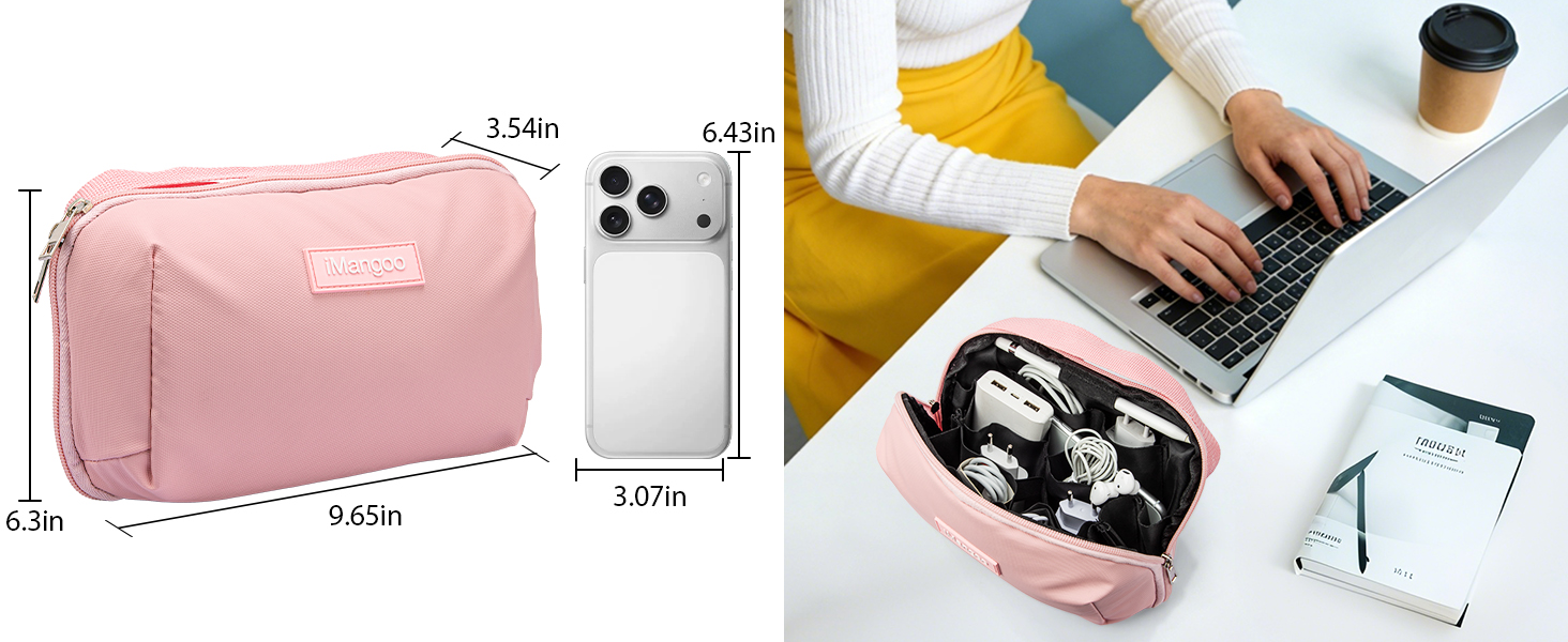 travel essentials pouches pink makeup bag purse organizer
