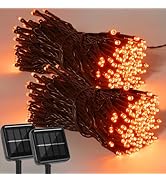 amadecohome 2 Pack 400 LED Solar String Lights, 8 Modes Waterproof Solar Christmas Lights Outdoor...