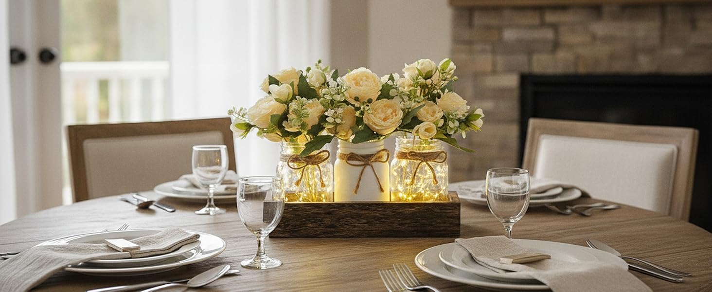 Table Decorations mason jars table centerpieces for dining room Home House Table Kithen Decor