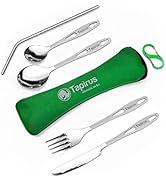 Tapirus Camping Eating Utensils To Go | Durable Stainless Steel Lightweight Construction Flatware...