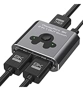 PVBCTCSID Displayport Switch 2 in 1 Out 8K60Hz 4K144Hz Display Port Switch Displayport Switcher D...