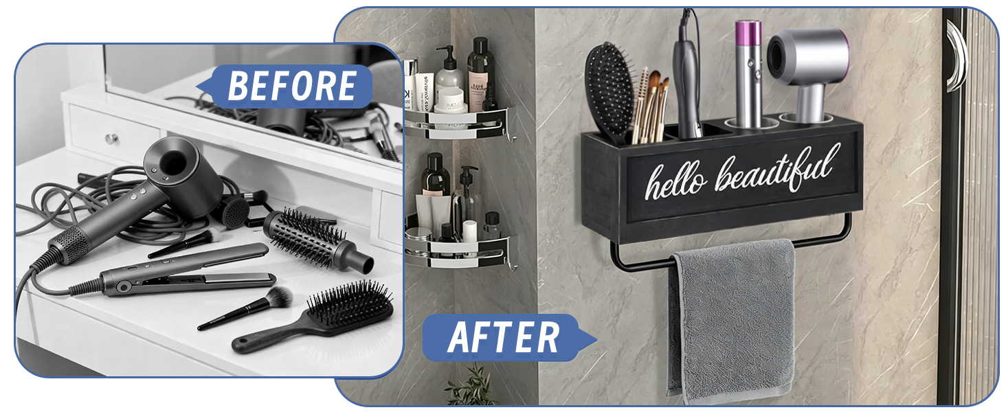 Bathroom Hair Tool Organizer for Stylish Decor