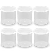 6 Pcs Clear Plastic Round Storage Jars (8.45 oz), D3.03 x H3.03 Inch Bead Storage Containers, Emp...