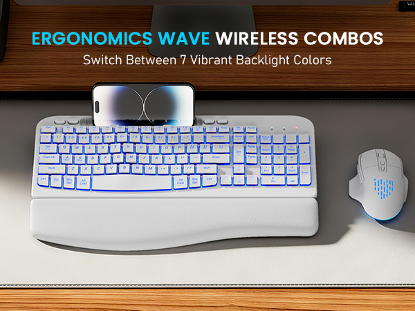 Ergonomic wireless keyboard and mouse
