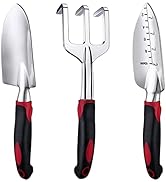 FANHAO Garden Tool Set, 3 Piece Heavy Duty Garden Trowels Cast-Aluminum Garden Hand Shovels with ...