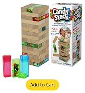Funwares Candy Stack Wooden Blocks Stacking Game Adds a Candy Twist to Tumbling Towers, Family & ...