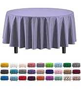 Exquisite 12-Pack Premium Plastic Tablecloth 84in. Round Table Cover - Lavender