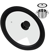 Universal Lid for Pots Pans and Skillets, Pan Cover fit 11", 12",12.5" Diameter Cookware, Silicon...