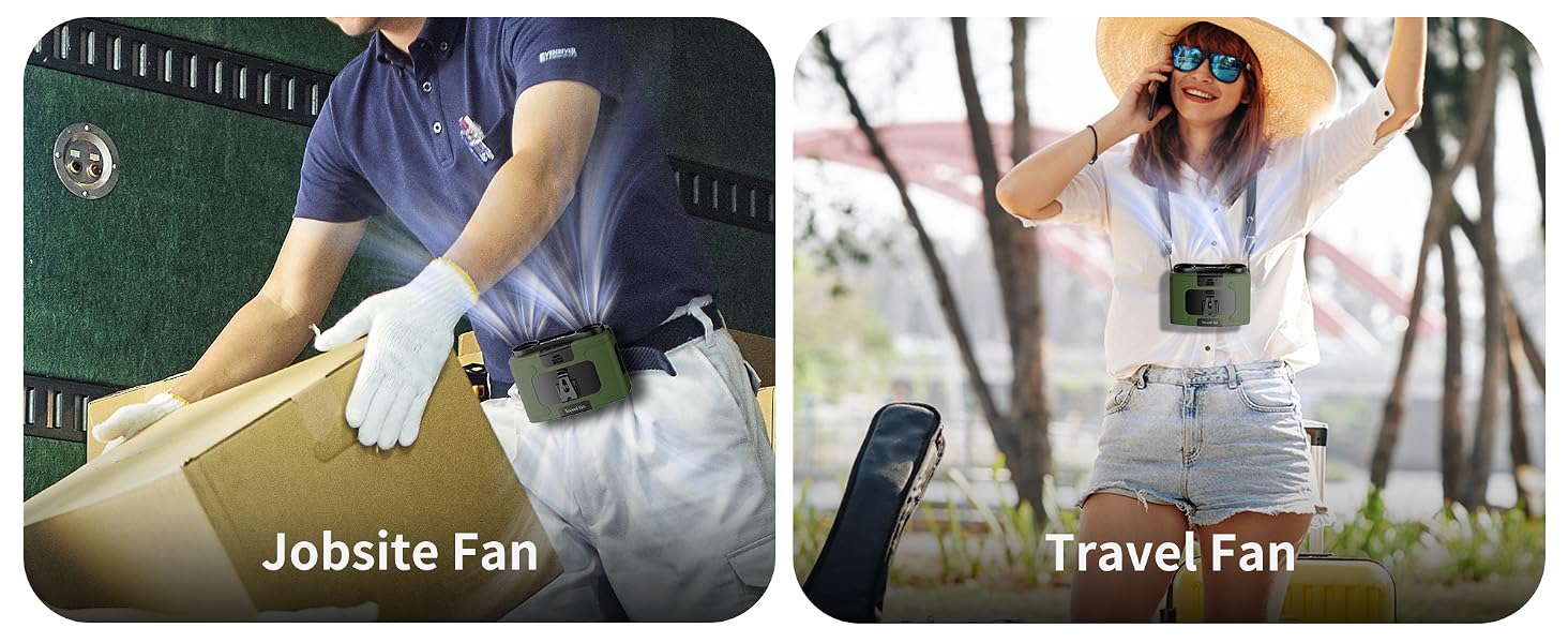 Multifunctional portable personal waist fan rechargeable