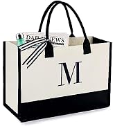 BeeGreen Embroidery Monogram Initial Tote Bag for Women Teacher Mom Friend Personalized Gift for ...