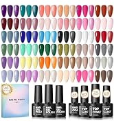 COSCELIA 40PCS Gel Nail Polish Set 36 Colors Gel Polish Set with Glossy Matte Sliver Top Coat Nud...