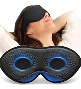MABAO Weighted Sleep Mask, 100% Blackout Blindfold for Sleeping, Black | 3D Contoured for Lash Ex...