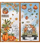 Horaldaily 55 PCS Fall Window Cling Sticker, Thanksgiving Autumn Harvest Leaves Pumpkin Truck Sun...